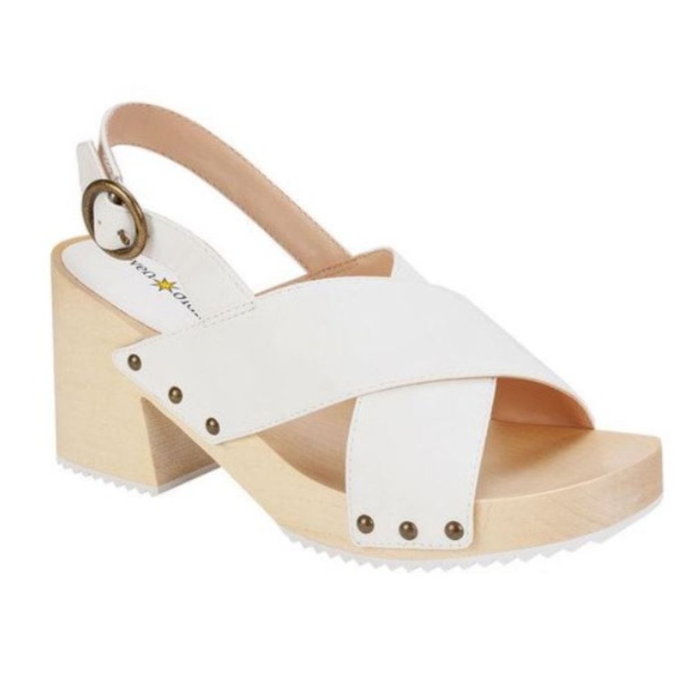 Seven Dials White and Tan Sandals